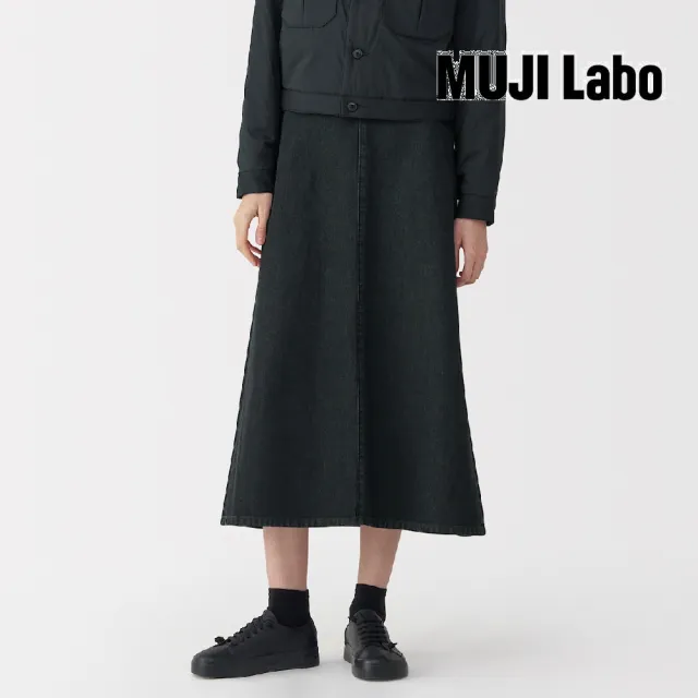 【MUJI 無印良品】MUJI Labo女和紙混丹寧裙