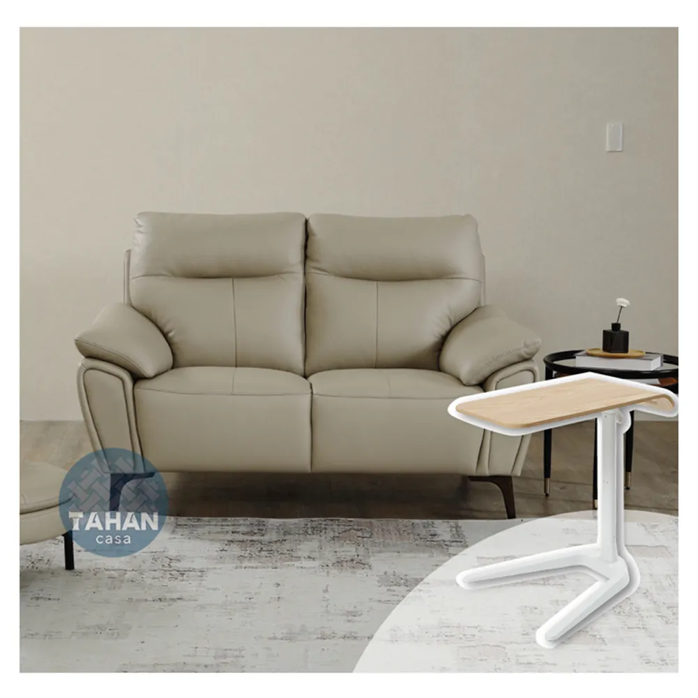 【TAHAN casa 大漢家具】曼度二人沙發(含艾伯多功能可旋轉折疊邊几乙個)