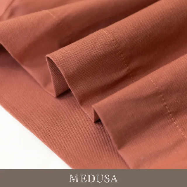 【MEDUSA 曼度莎】現貨-天絲棉褶邊直筒休閒寬褲（M-XL）｜女休閒褲 直筒褲(601-5080B)