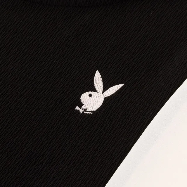 【PLAYBOY】OVERSIZE色塊拼接連袖上衣(黑色)
