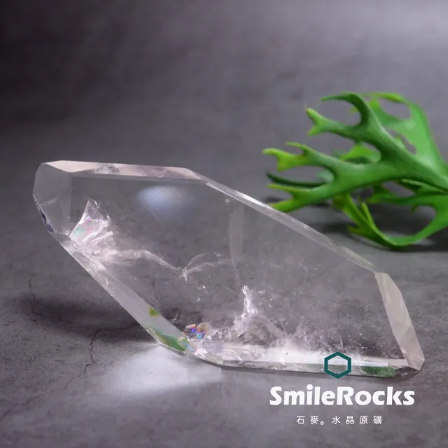 【SmileRocks 石麥】石麥水晶原礦   白水晶隨形冰塊No.043400416(不附底板)