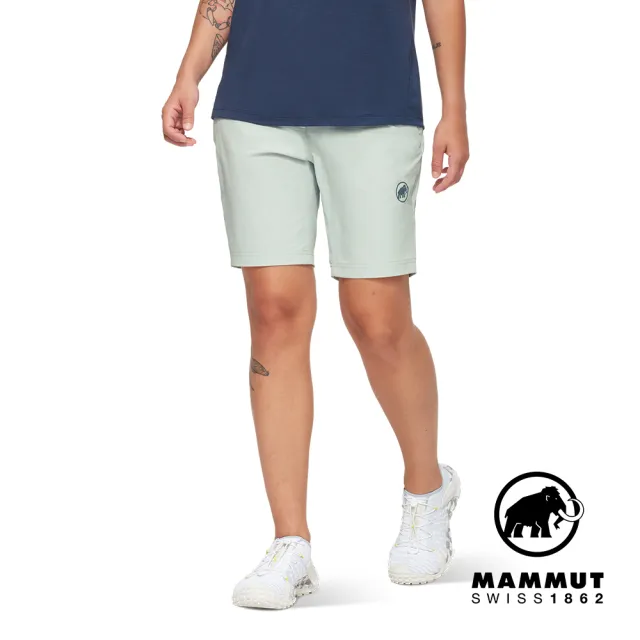 【Mammut 長毛象官方直營】Hiking V Shorts Women 防曬彈性健行短褲 鼠尾草銀綠 女款 #1023-01160