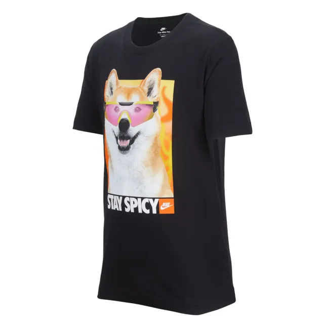 【NIKE 耐吉】短袖上衣 童裝 大童 男女童 運動 K NSW TEE PHOTO SHIBA 黑 HV5206-010