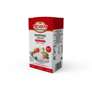 【PRESIDENT總統牌】總統牌動物性鮮奶油 1000MLX6入/組(乳製品第一品牌)