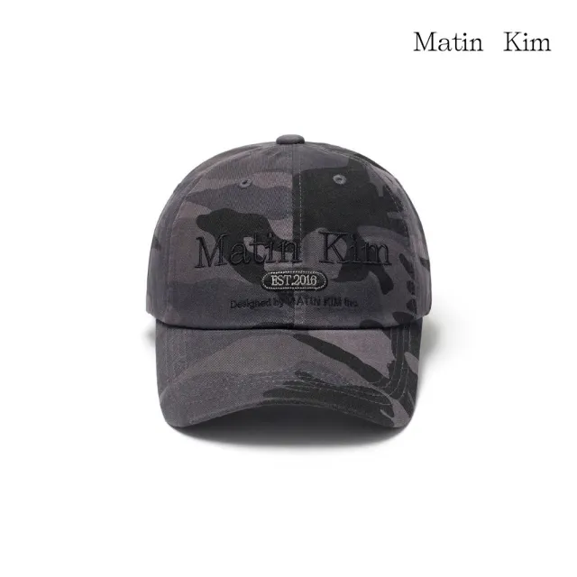 【MATIN KIM】官方旗艦 迷彩LOGO棒球帽(炭灰)