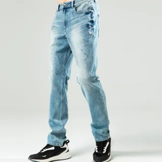 【BLUE WAY】男裝 3D彈力瞬移丹寧 小直筒 牛仔褲-鬼洗