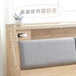 【藤原傢俬】貓抓皮靠枕收納床頭箱附充電插座單人加大3.5尺(不含床架/底)