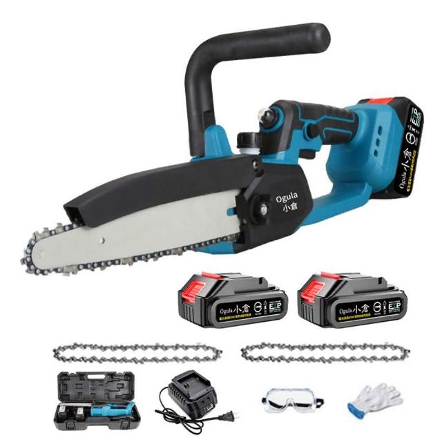 【Ogula 小倉】10寸無刷電鏈鋸 鏈鋸機 10寸無刷免安裝（五節兩電）兩鏈+快充(電動鋸子/油壺鏈鋸/免安裝)