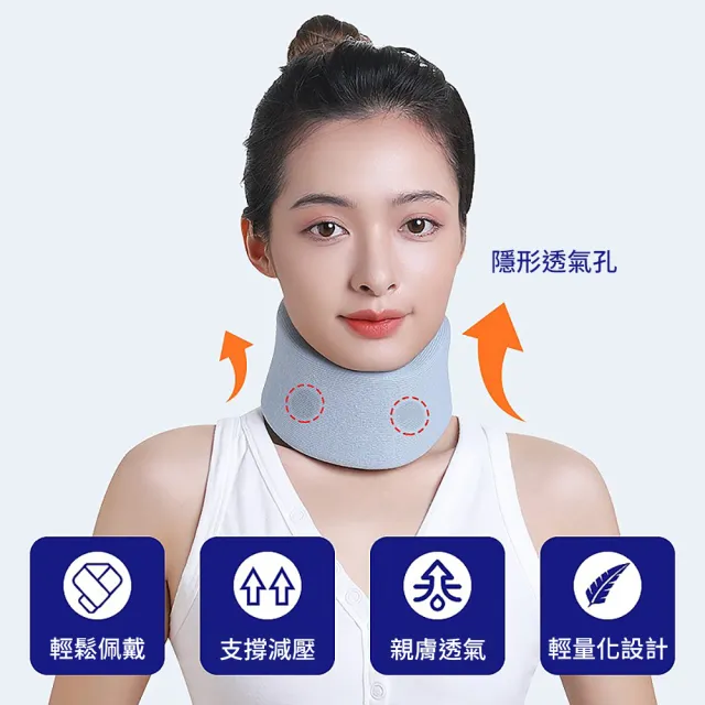 【挪威森林】防低頭頸托護頸圈 隱形鏤空透氣孔升級版(頸部支撐帶 頸椎牽引 頸椎枕)