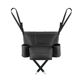 【野一夏】車用多功能皮革收納袋｜中控收納袋(衛生紙+飲料架｜前後排置物袋)