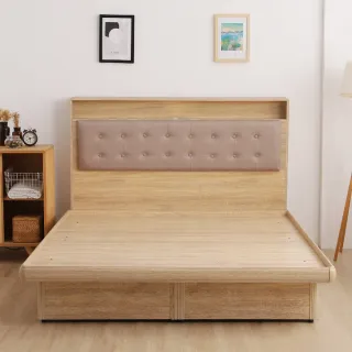 【本木】捷絲 貓抓皮靠枕插座房間二件組(雙人加大6尺 床頭+掀床)