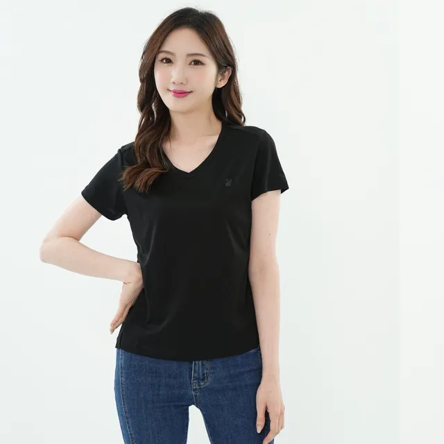 【遊遍天下】台灣製女款顯瘦抗UV防曬涼感吸濕排汗機能V領衫 三色(S-3L)
