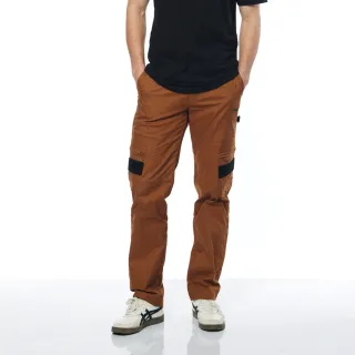 【JEEP】男裝 魔鬼氈造型口袋工裝長褲(駝色)