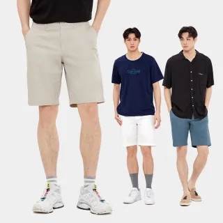 【Hang Ten】男裝-REGULAR FIT經典斜紋布開扣百慕達短褲(多色選)