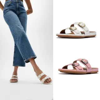 【FitFlop】GRACIE 扣環皮革雙帶涼鞋-女(二色)