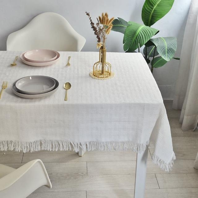 【Homely Zakka】法式奶油棉麻風桌巾130X180cm_12款任選(餐桌布 圓形桌巾 桌墊 茶几布)