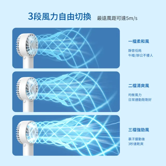 【DIKE】晶片製冷 手持/掛脖/桌用-輕薄多功能扇 BSMI認証(DUF340)