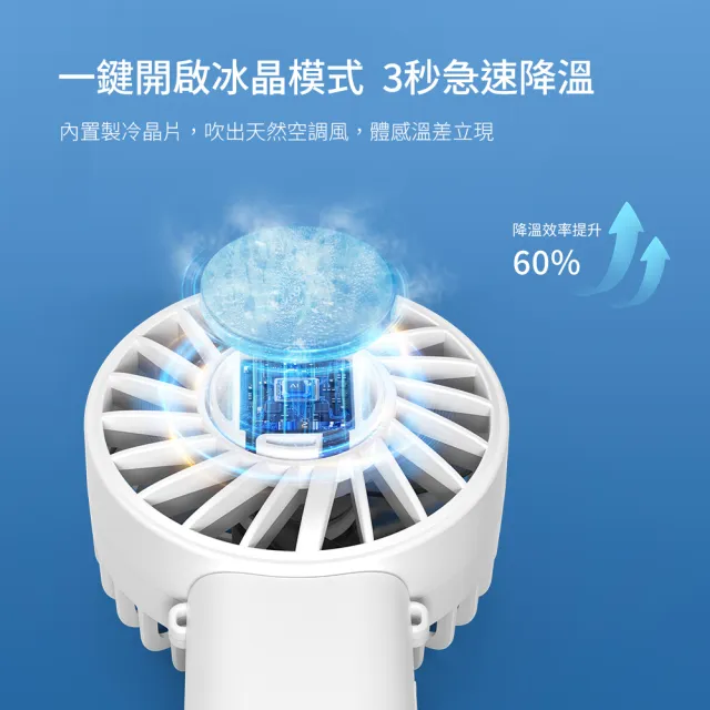 【DIKE】晶片製冷 手持/掛脖/桌用-輕薄多功能扇 BSMI認証(DUF340)
