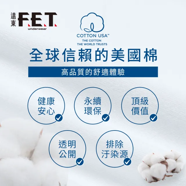 【遠東FET】3件組C+透氣棉抑菌排汗U領短袖(內衣/男內著/零著感)