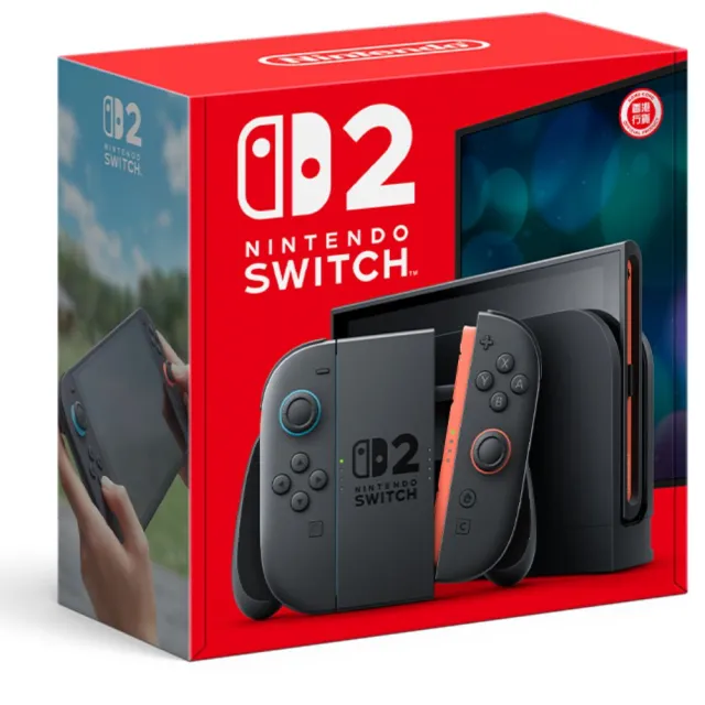 【Nintendo 任天堂】Switch 2 主機+《瑪利歐賽車世界》+《原廠 NS2 賽車手把方向盤》+《9H鋼化貼》