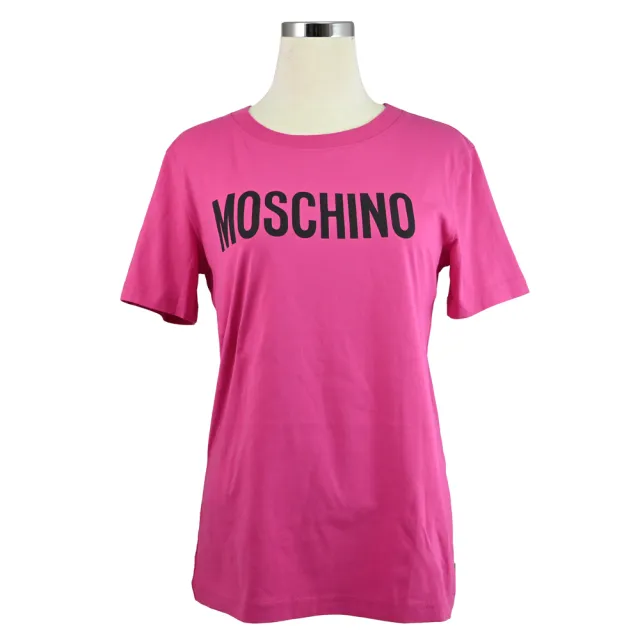 【MOSCHINO】簡約品牌英文LOGO字樣夏日風格棉質短T恤(桃)