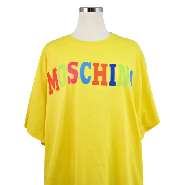 【MOSCHINO】簡約品牌英文LOGO字樣夏日風格棉質短T恤(黃)