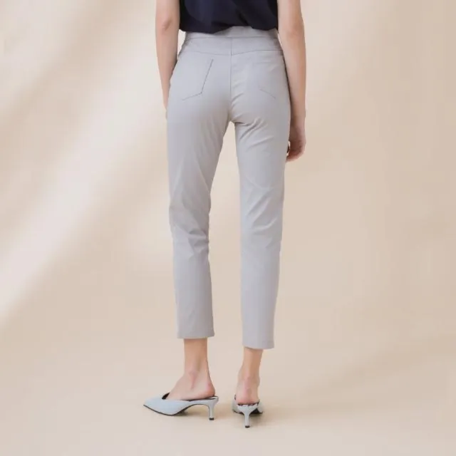 【YUTZUYA 優姿雅】跳色壓線直筒褲(高彈涼感/直筒褲/壓線/加高剪裁)