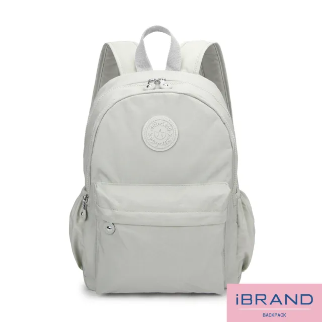 【iBrand】雙11 輕盈防潑水雙層口袋尼龍後背包(防水包 多色任選)