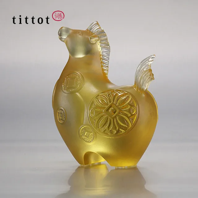 【tittot 琉園】馬上有錢_十二生肖年年有錢系列 擺飾(琉璃/藝術品/贈禮/生日送禮/生肖/馬擺飾)