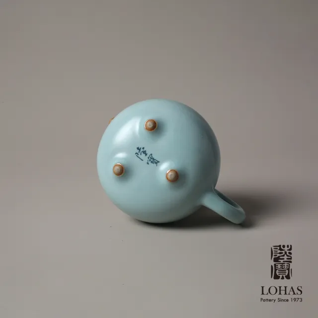 【LohasPottery 陸寶】汝窯三足壺-汝窯天青色(汝窯藏器 泡茶壺 茶具 精緻禮盒 禮品/禮物/收藏)