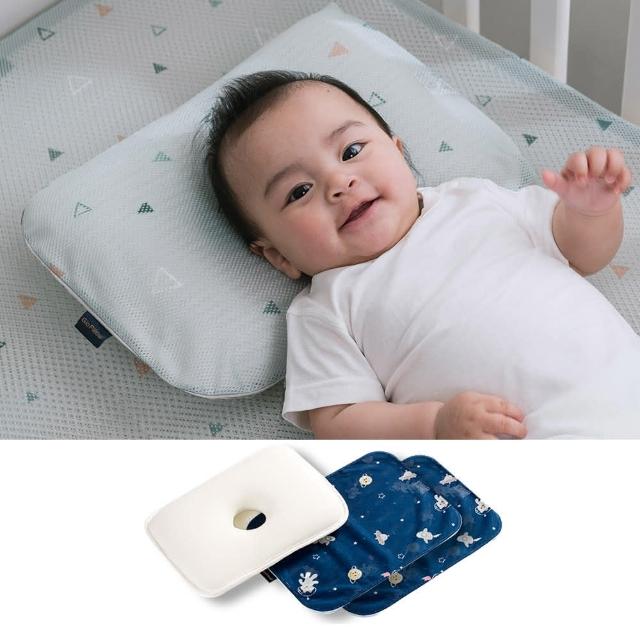 【GIO Pillow】超透氣護頭型嬰兒枕 枕套2入組 S M號  寶寶枕頭 新生兒枕頭 防扁頭護頭枕 可水洗枕 