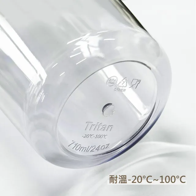 【QHL 酷奇】tritan寬口可伸縮吸管手提透明水杯-700ml(水壺/吸管杯/環保杯/隨身水瓶/吸管水壺)