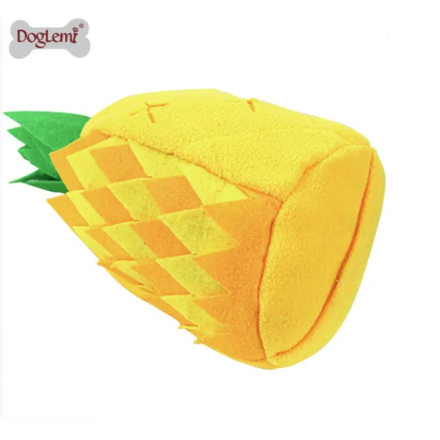 【May shop】鳳梨嗅聞寵物玩具藏食益智毛絨狗狗玩具發聲磨牙解悶(耐咬可愛玩具)