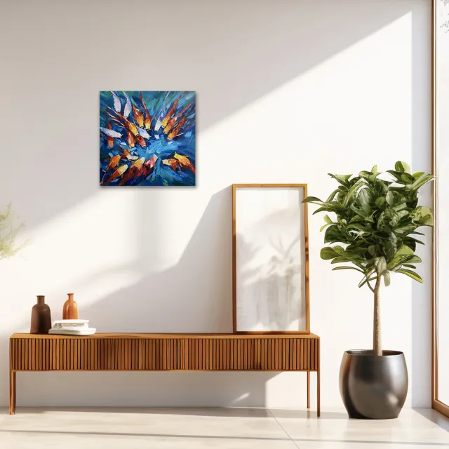 【御畫房】當代國家級展覽畫家 抽象系列手繪油畫80×80cm(DB-204)