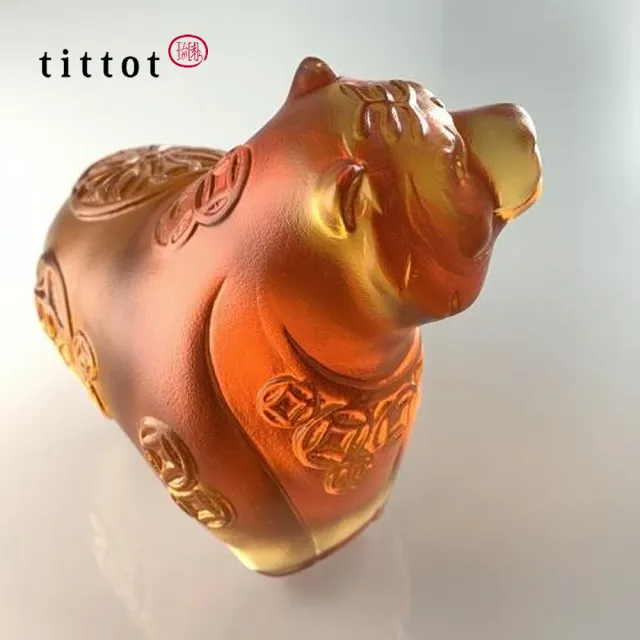 【tittot 琉園】寅大財_十二生肖年年有錢系列  擺飾(琉璃/藝術品/贈禮/生日送禮/生肖/虎擺飾)