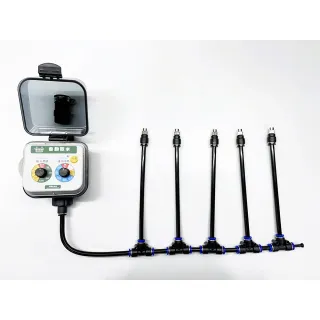 【田園樂】8mm萬向可調自動澆水噴霧組/球閥/電池(附8mm黑管10米、可噴滴關霧狀噴頭含插地架*5)