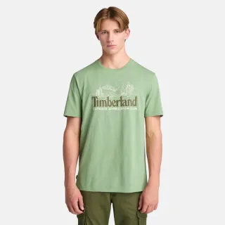 【Timberland官方旗艦】男款淺綠色圖案短袖T恤(A6B8VEC6)