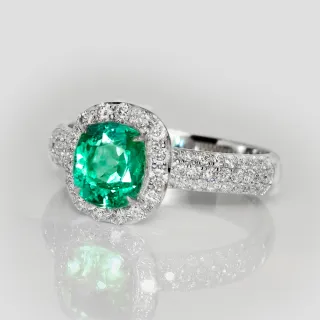 【似曾國際珠寶】現貨 IGI 18K白金1.10克拉 哥倫比亞祖母綠戒指(天然哥倫比亞祖母綠)