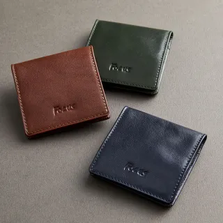 【FOCUS】經典原皮方形輕薄小零錢包/真皮零錢包(真皮包包 咖/藍/綠3色任選F0058)