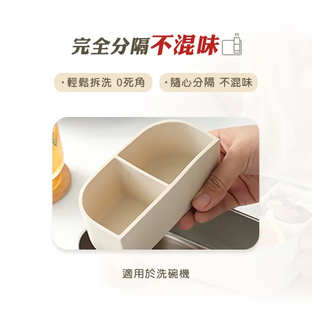 【MASIONS 美心】PLUSH 活悅 可微波頂級不鏽鋼抗刮耐磨完全分隔便當盒(1200ml 3格)