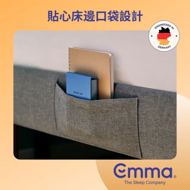 【德國Emma】北歐風床架 標準雙人153*188cm 深灰色款(德國工藝設計 舒適睡眠體驗)