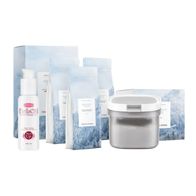 【IvyMaison】哺乳+養膚雙效組 美胸精油30ml+膠原蛋白粉3包+膠原蛋白粉儲藏罐(胸部保養+膠原蛋白補充)