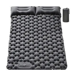 【伊德萊斯】自動充放氣加厚充氣床墊 帶枕充氣睡墊 氣墊床 露營床墊(雙人款 附收納袋)