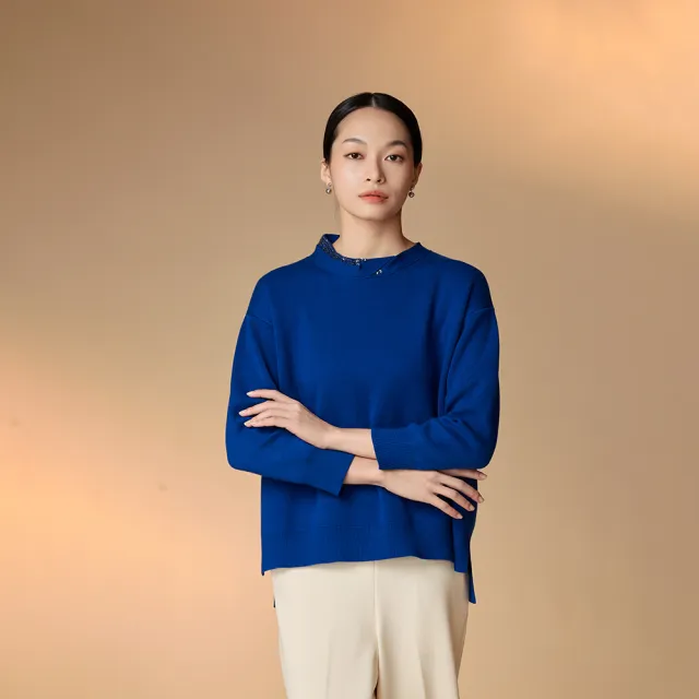 【giordano ladies】領口珠片設計針織上衣(02353558)