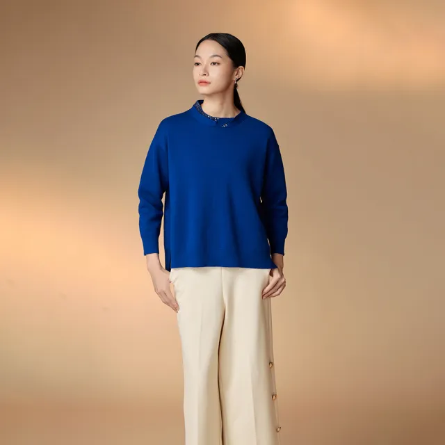 【giordano ladies】領口珠片設計針織上衣(02353558)