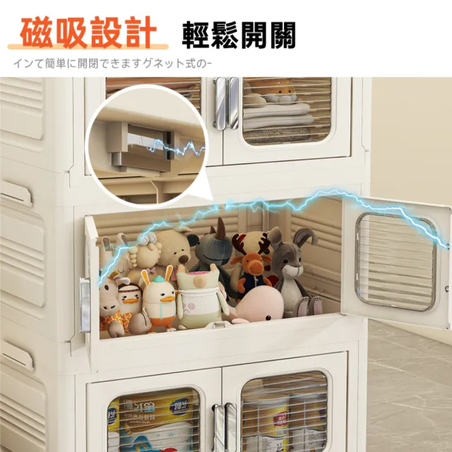 【ONE HOUSE】大櫻加深款雙開門折疊收納櫃 收納箱-規格任選(335L-60寬五層/320L-71寬四層)