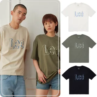 【Lee 官方旗艦】男女同款 短袖T恤 / 厚磅 胸前立體大LOGO 共3色 男女共版(LB502035)