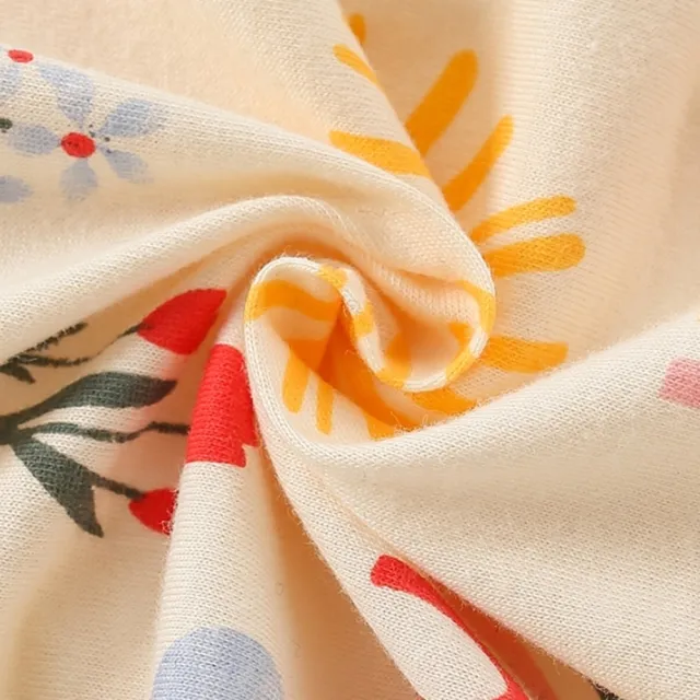 【橘魔法】彩虹太陽花長版上衣(短袖上衣 棉T 娃娃衫 女童 兒童 童裝)