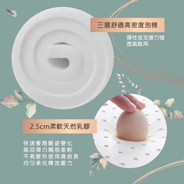 【藤原傢俬】舒柔雲朵乳膠獨立筒床墊雙人特大(6X7尺)