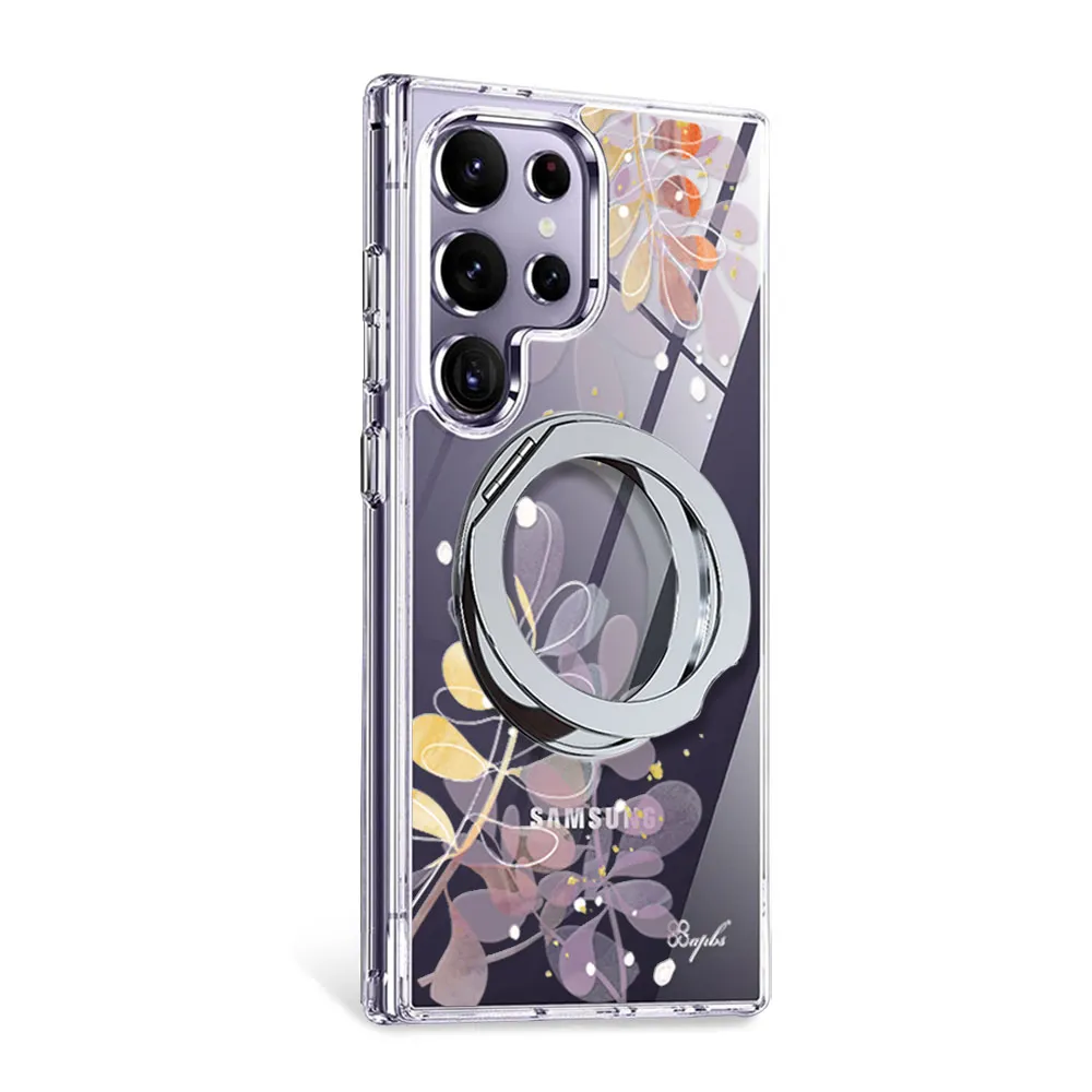 【apbs】Samsung S25/S24/A56系列 軍規360旋轉磁吸立架手機殼(若歌詩)